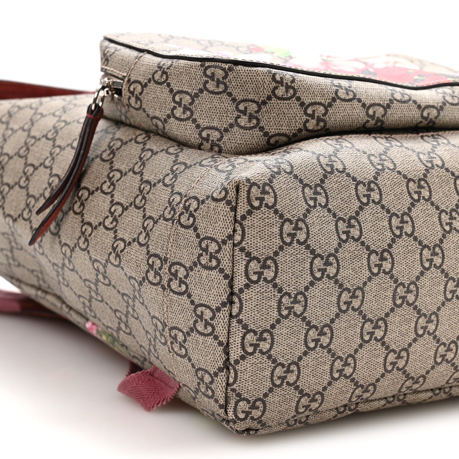 Gucci GG Supreme Monogram Blooms Medium Single Buckle Backpack Beige Multicolor Dry Rose 16 of 18