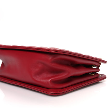 Chanel Calfskin Quilted CC Chain Accordion Tote Red 10 of 10