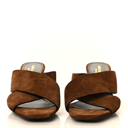 Saint Laurent Suede LouLou 70 Mule Sandals 37.5 Land 2 of 8