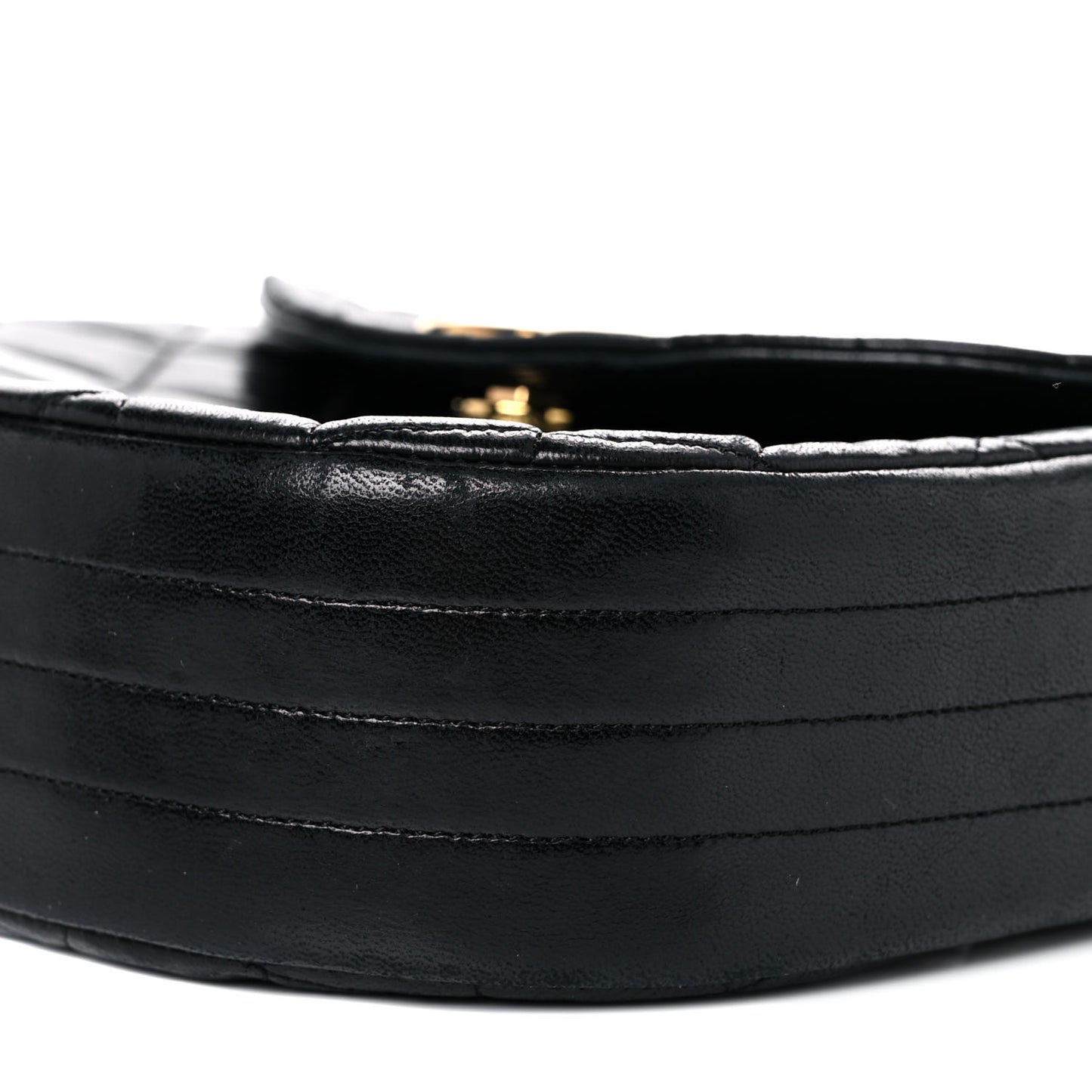 Lambskin Quilted Small Single Flap Black