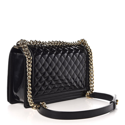 Chanel Iridescent Glazed Calfskin Quilted New Medium Boy Flap Black 3 of 8