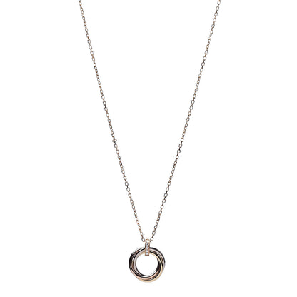 Cartier 18K Pink White Yellow Gold Diamond Trinity Pendant Necklace 1 of 6