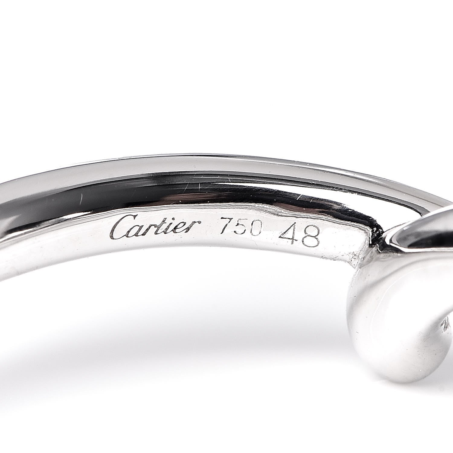Cartier 18K White Gold Diamond Entrelaces Ring 48 4.5 5 of 6