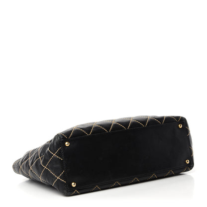 Chanel Calfskin Contrast Stitch Surpique Tote Black 4 of 15