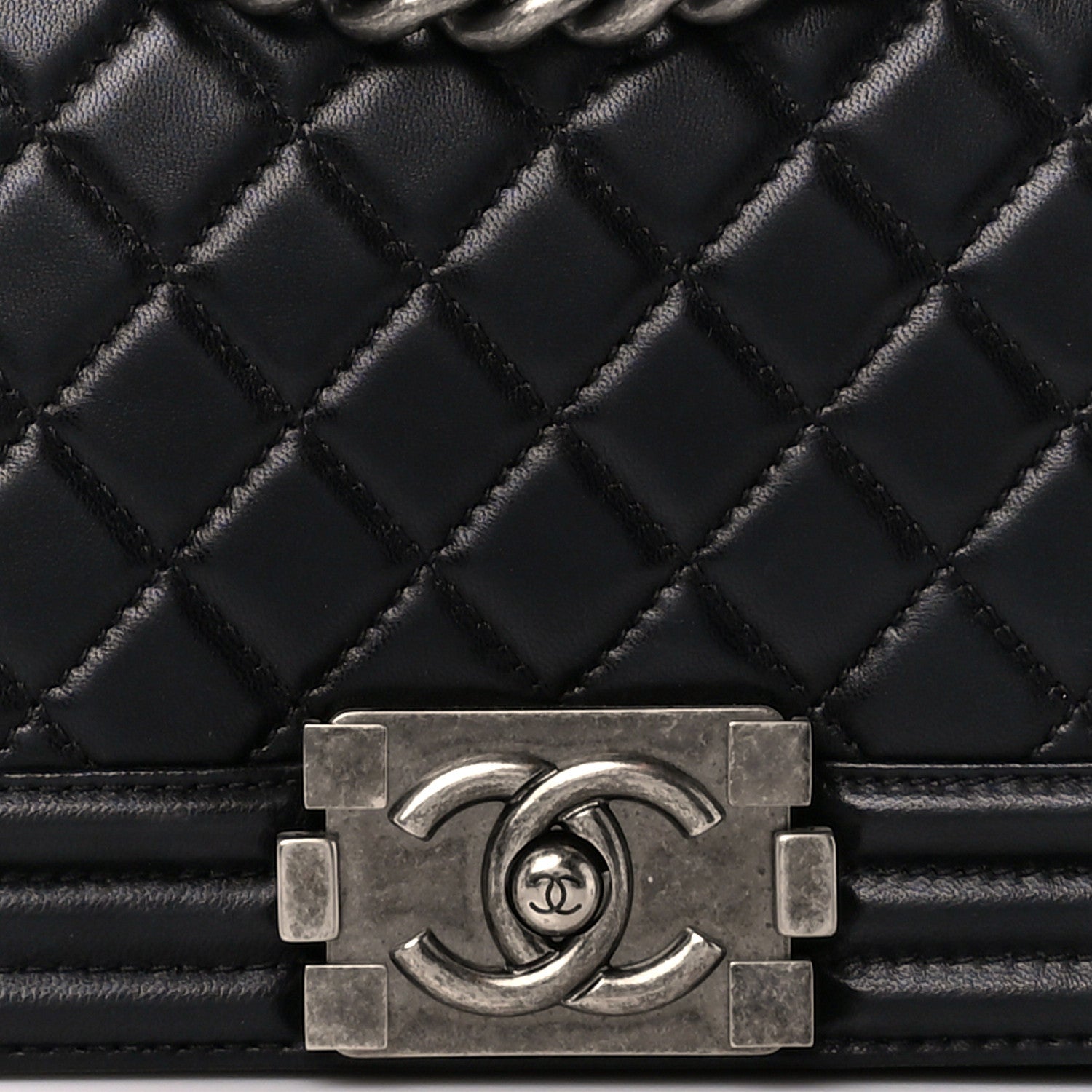 Chanel Lambskin Quilted Medium Boy Flap Black 8 of 11
