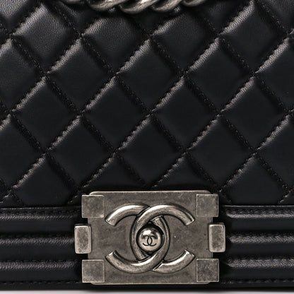 Chanel Lambskin Quilted Medium Boy Flap Black 8 of 11