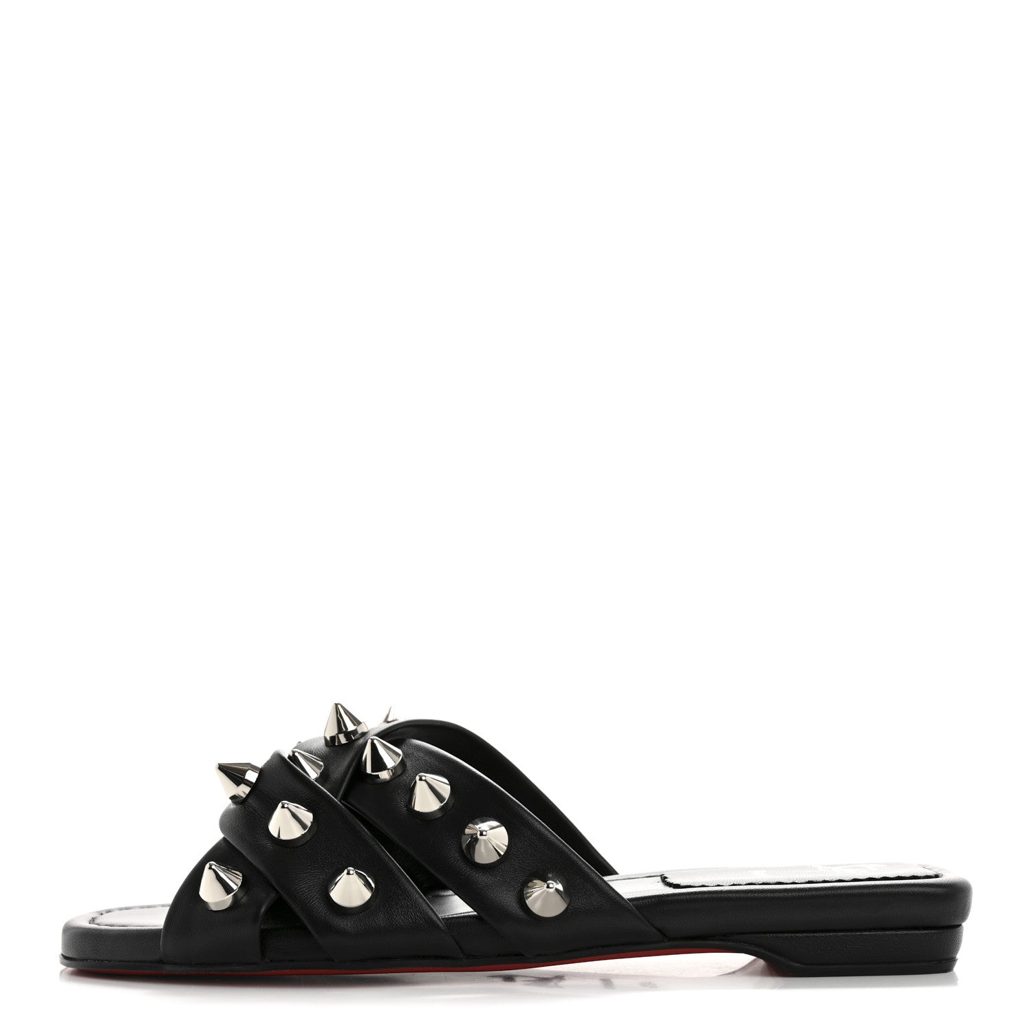 Christian Louboutin Calfskin Miss Spika Club Sandals 40.5 Black 1 of 10