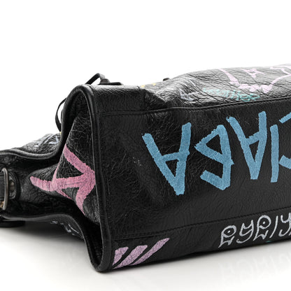 Balenciaga Agneau Graffiti All Over Classic Hardware City Black Multicolor 7 of 8