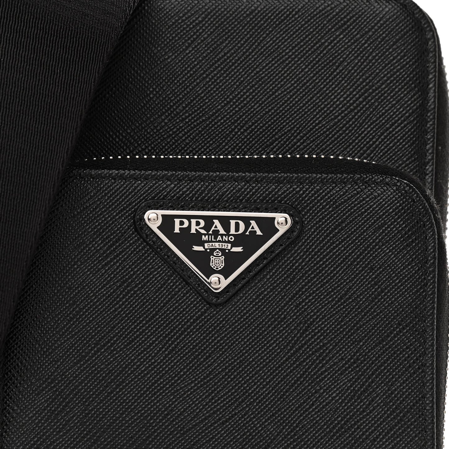 Saffiano Phone Crossbody Pouch Black
