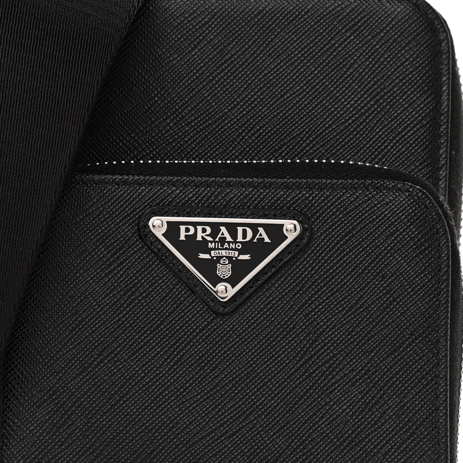 Prada Saffiano Phone Crossbody Pouch Black 7 of 9