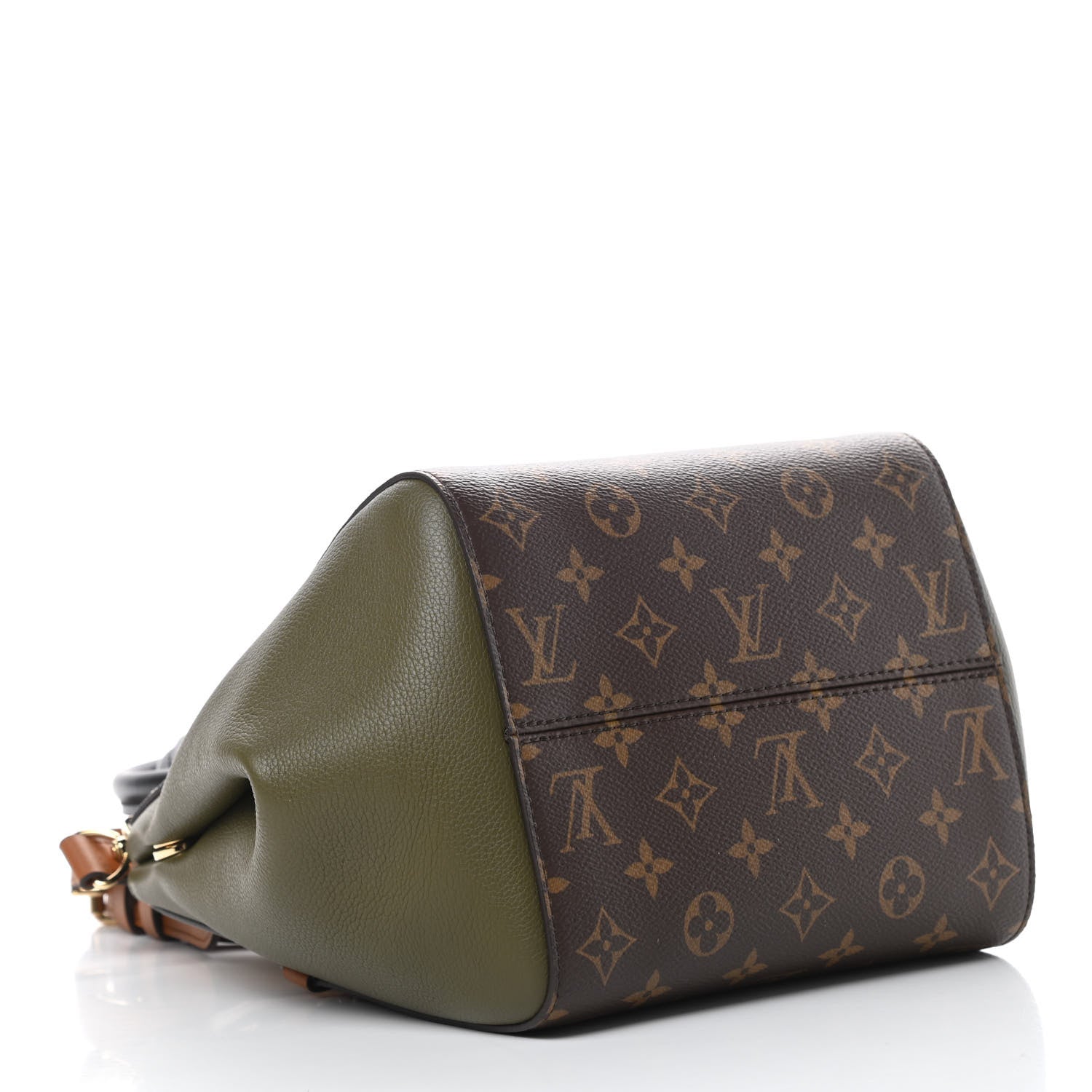 Louis Vuitton Calfskin Monogram Fold Tote PM Cream Khaki Black 4 of 10