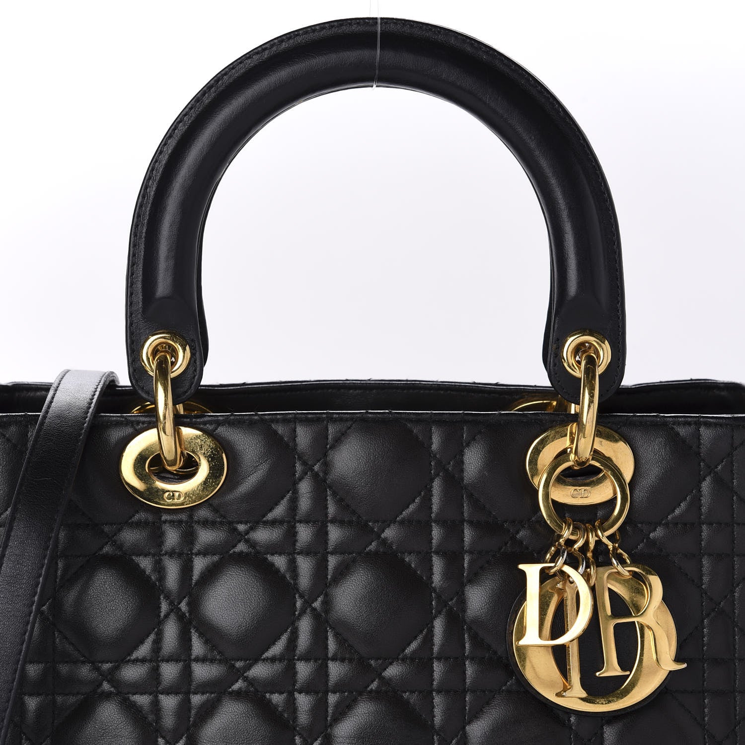 Christian Dior Lambskin Cannage Medium Lady Dior Black 11 of 11