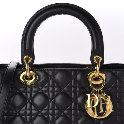 Christian Dior Lambskin Cannage Medium Lady Dior Black 11 of 11