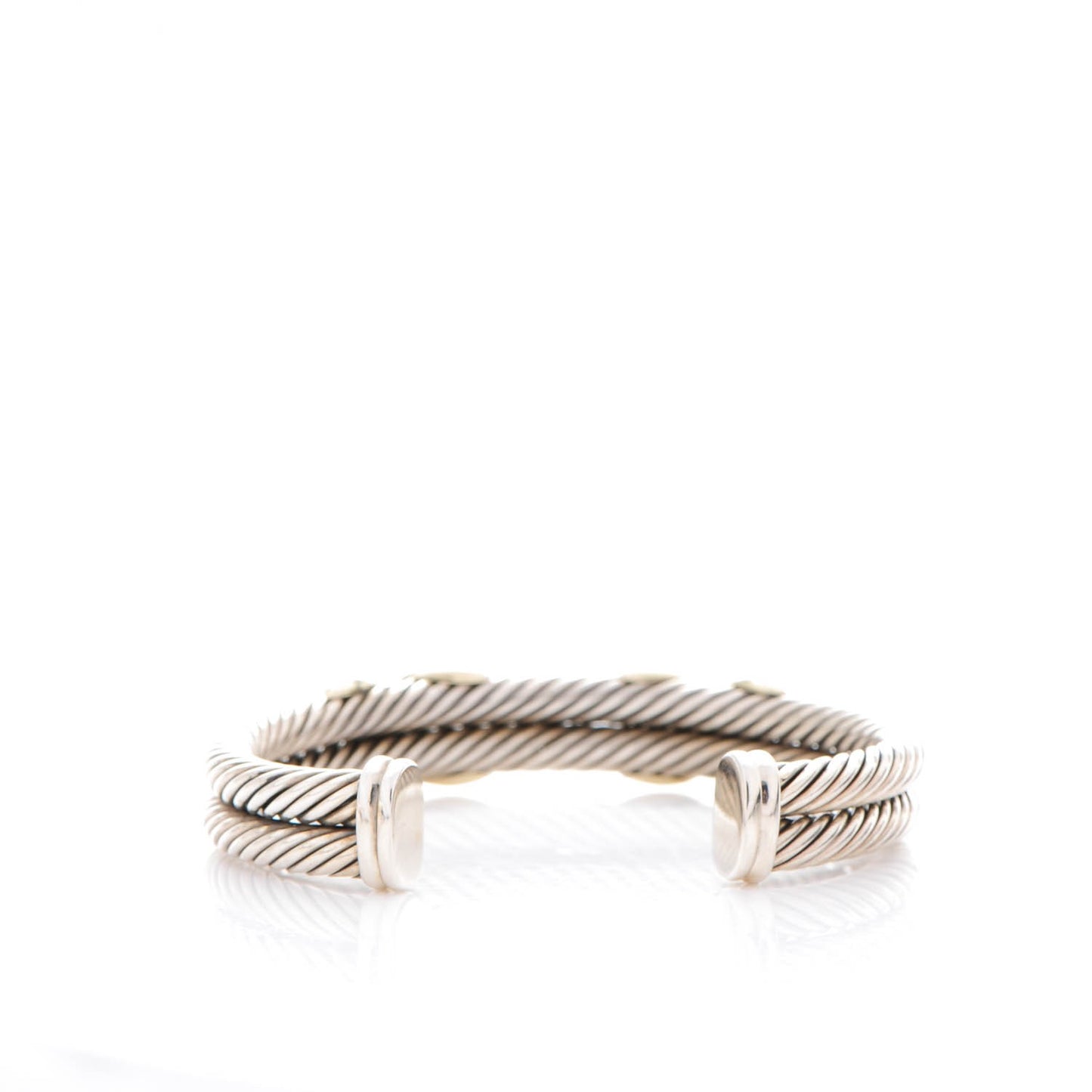 Sterling Silver 14K Yellow Gold 10mm Double X Bracelet