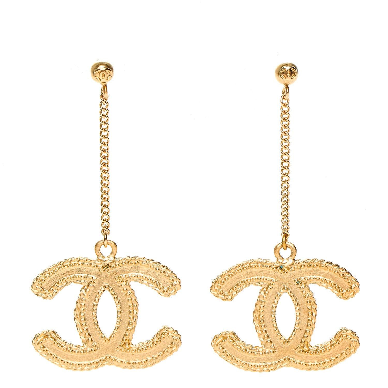 Chanel CC Drop Earrings Gold 1 of 4