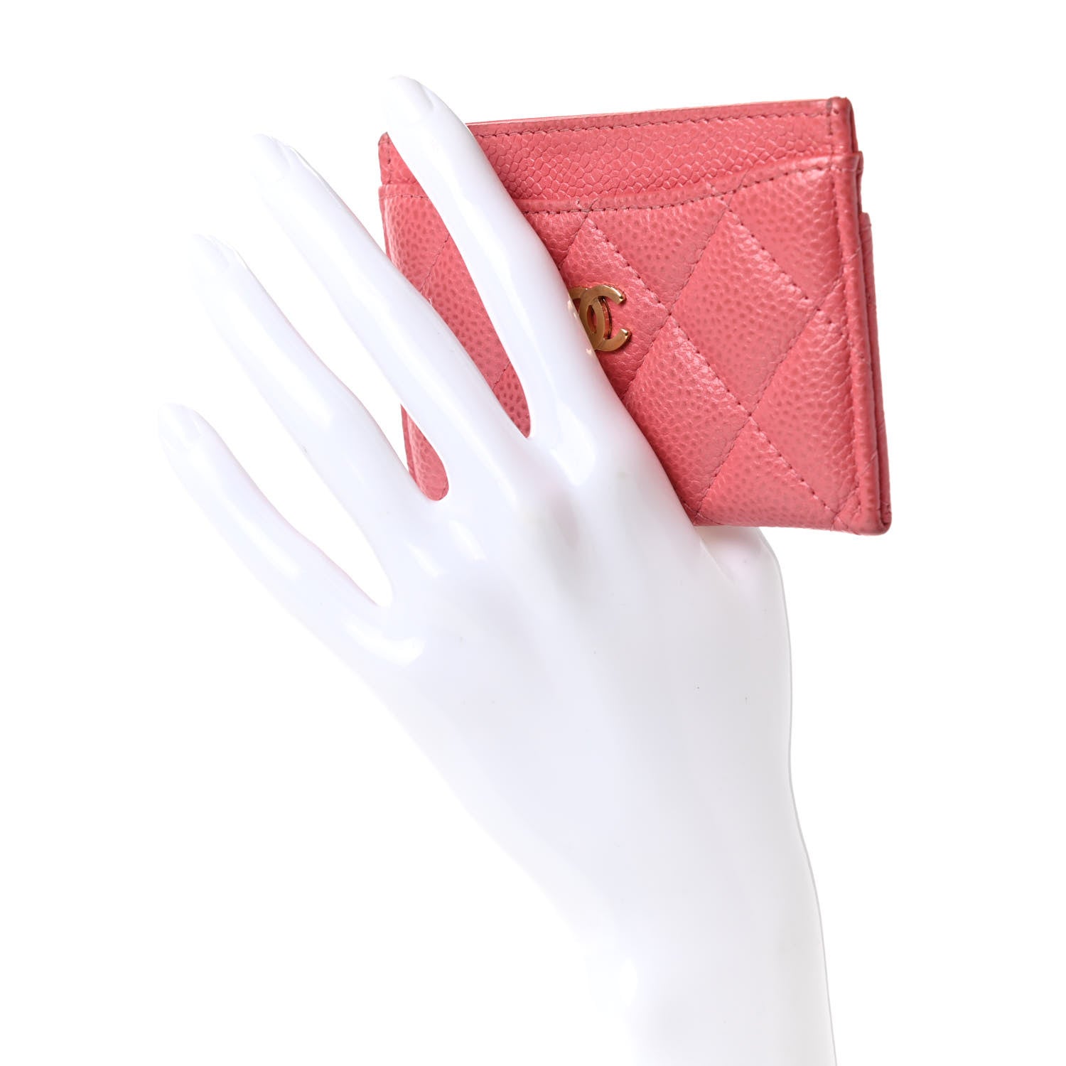 Chanel Caviar Quilted Card Holder Pink 2 of 14