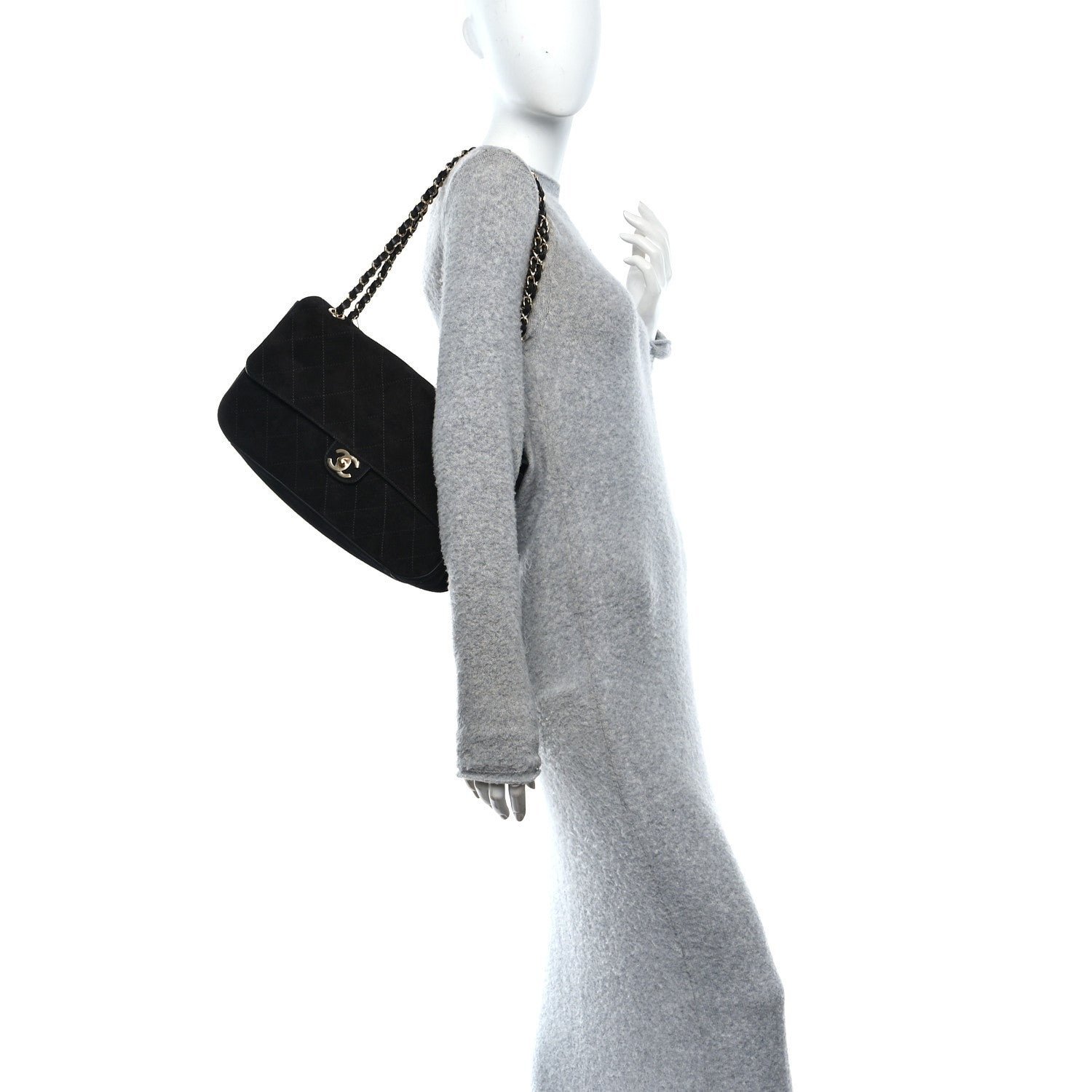 Chanel Suede Calfskin Small Souplissimo Maxi Flap Black 4 of 21