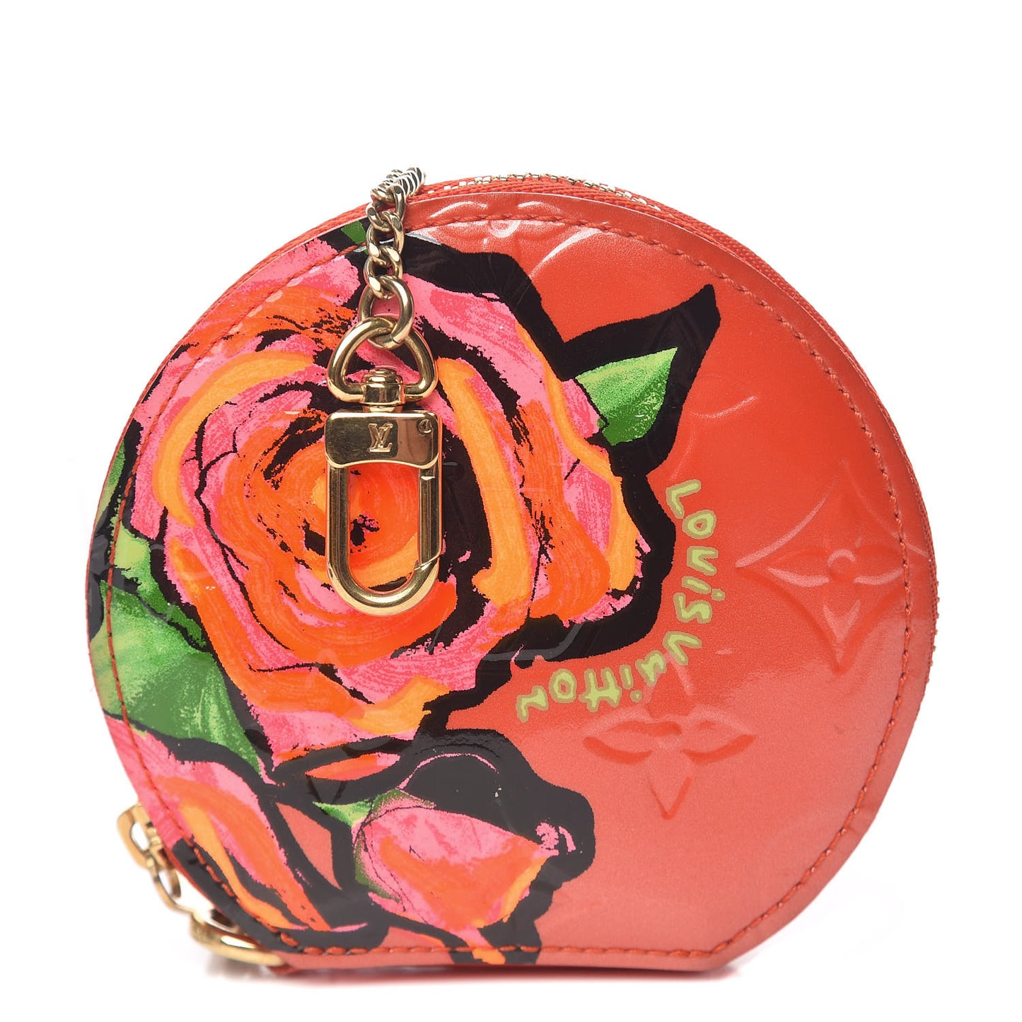 Vernis Roses Chapeau Coin Purse Orange Sunset