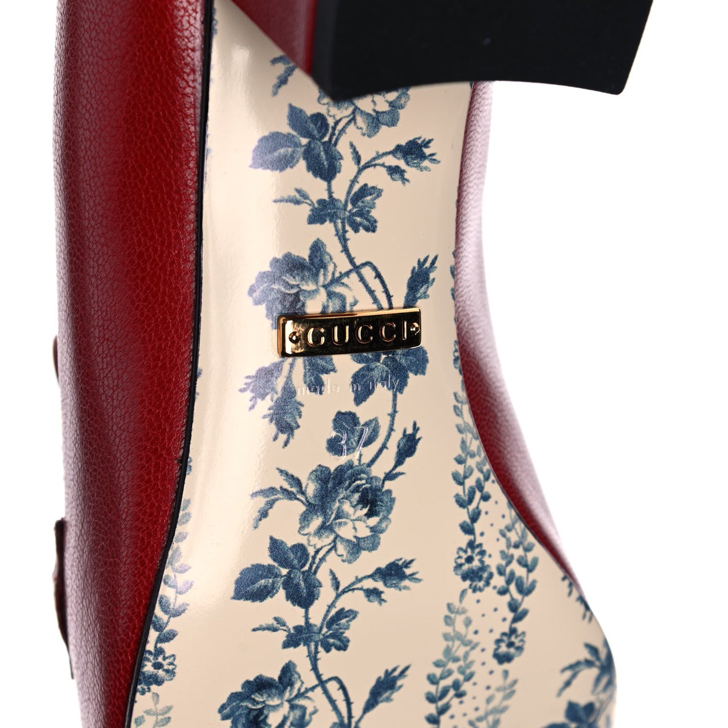 Goatskin Feline Ginger Loafer Pumps 37 Hibiscus Red Blue