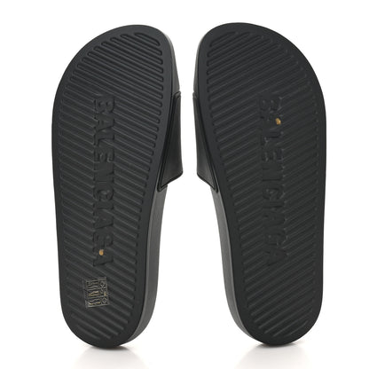 Balenciaga Rubber New York Womens New York Pool Slide Sandals 37 Black 6 of 8