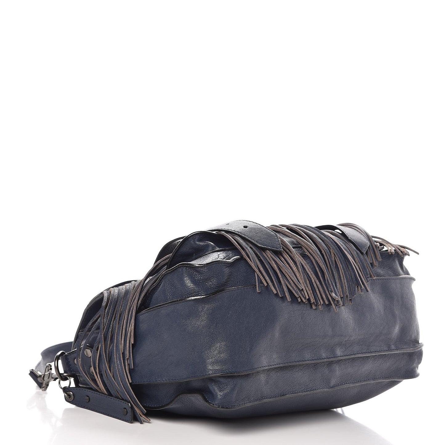 Lambskin Fringe Medium PS1 Satchel Midnight