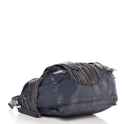 Proenza Schouler Lambskin Fringe Medium PS1 Satchel Midnight 4 of 9