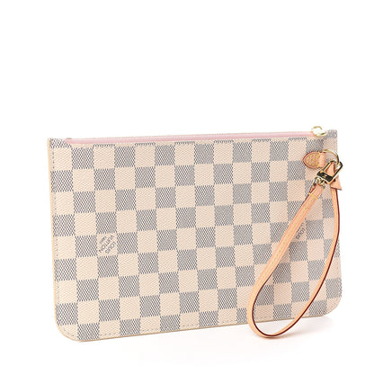 Louis Vuitton Damier Azur Neverfull MM GM Pochette Rose Ballerine 2 of 7