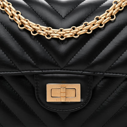 Chanel Aged Calfskin Chevron Quilted 2.55 Reissue Mini Flap Black 8 of 11