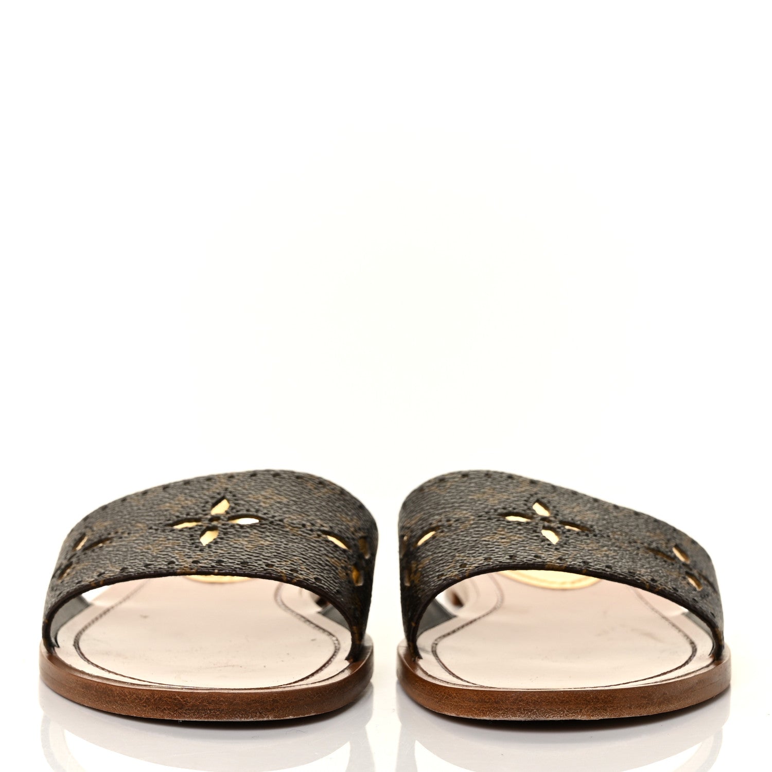 Louis Vuitton Monogram Lock It Flat Mules 38 GOld 2 of 8