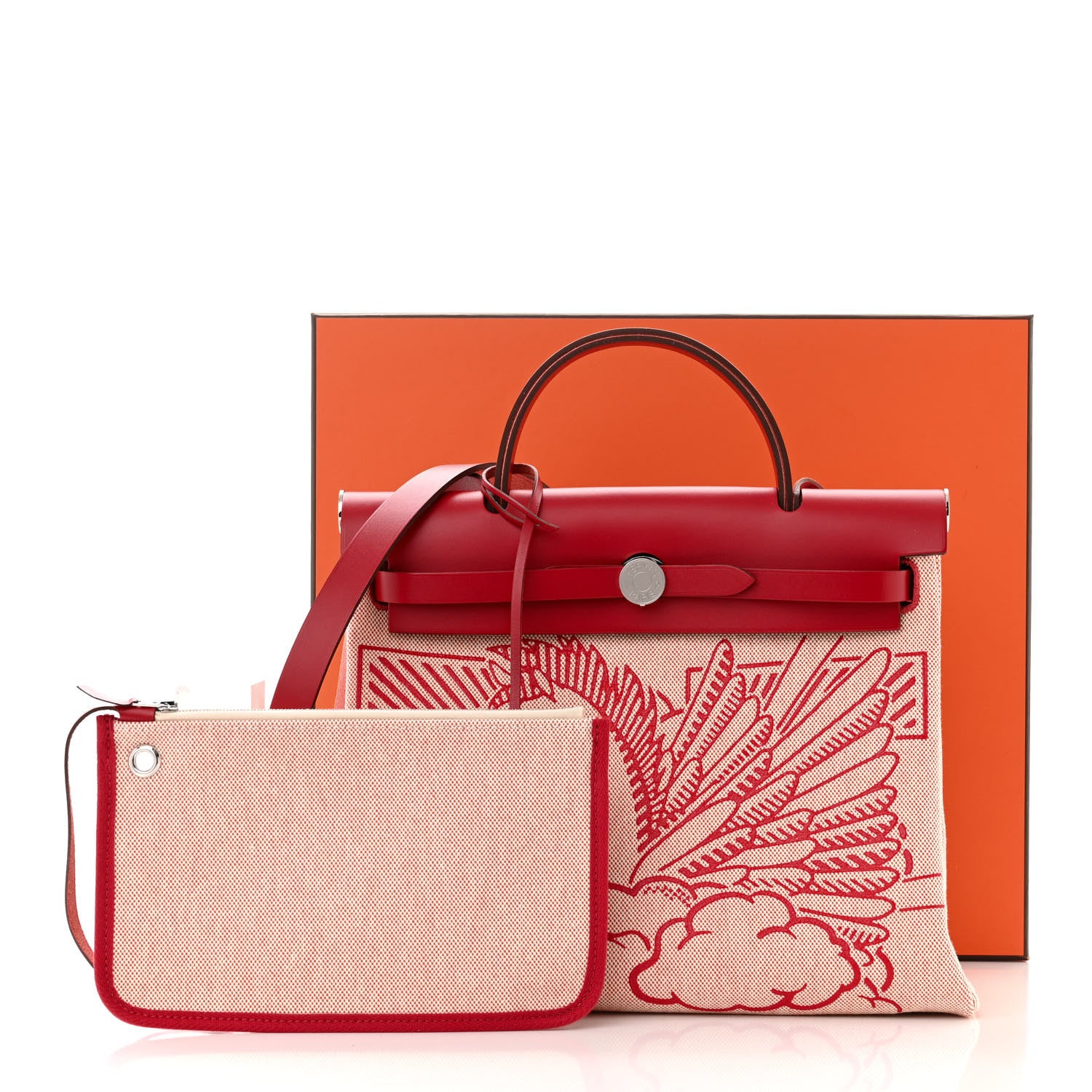 Hermes Vache Hunter Toile Pegase Pop Herbag Zip Retourne 31 PM Rouge Piment 12 of 12