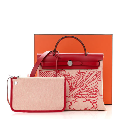 Hermes Vache Hunter Toile Pegase Pop Herbag Zip Retourne 31 PM Rouge Piment 12 of 12