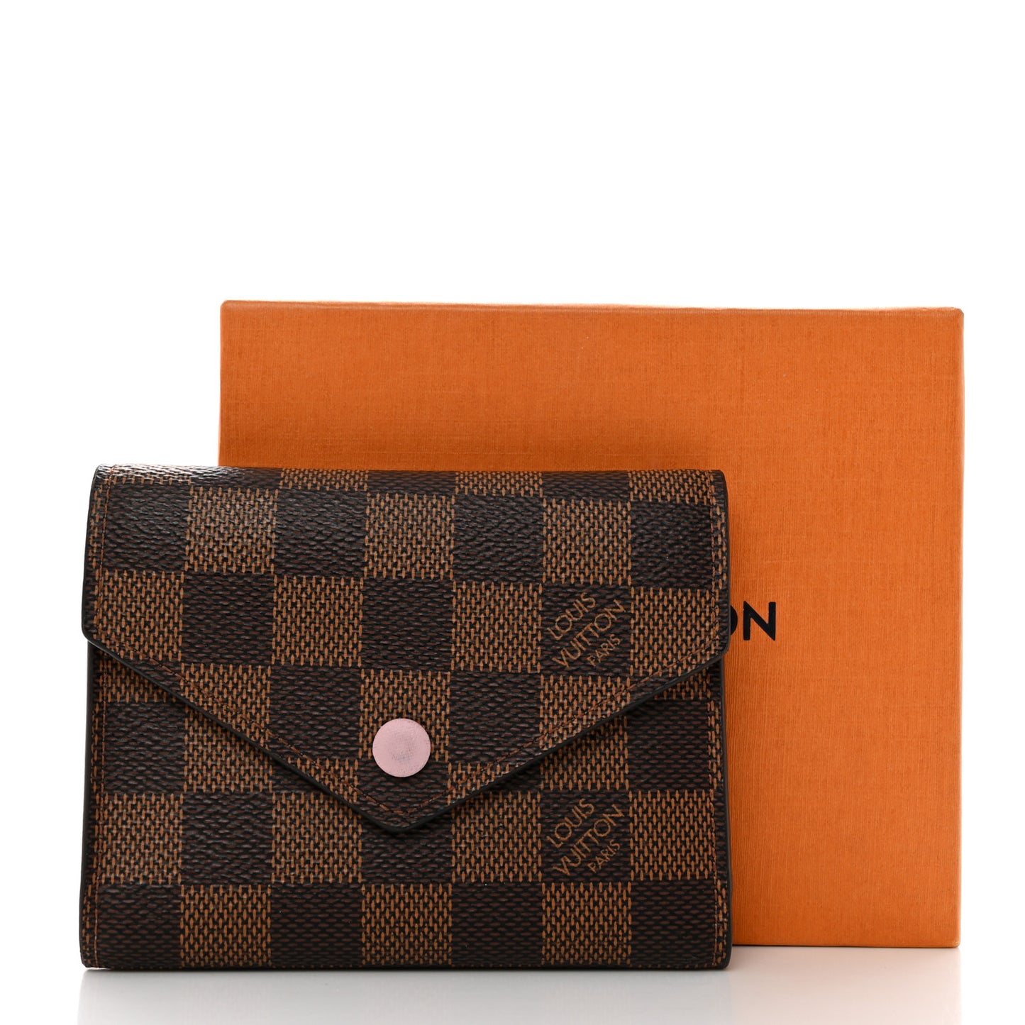 Damier Ebene Victorine Wallet Rose Ballerine