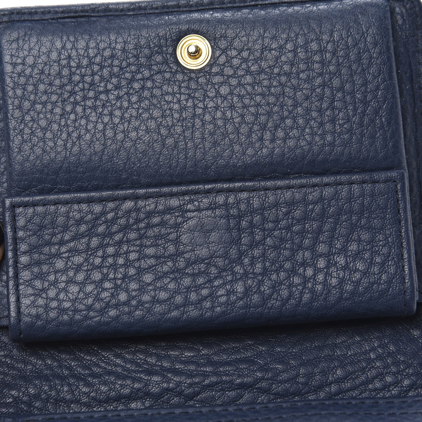 Vitello Daino Metal Tri-Fold Wallet Bleuette