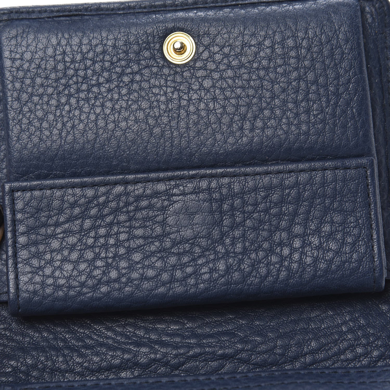 Prada Vitello Daino Metal Tri-Fold Wallet Bleuette 9 of 11