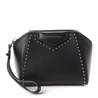 Givenchy Calfskin Small Studded Antigona Beauty Wristlet Black 1 of 8