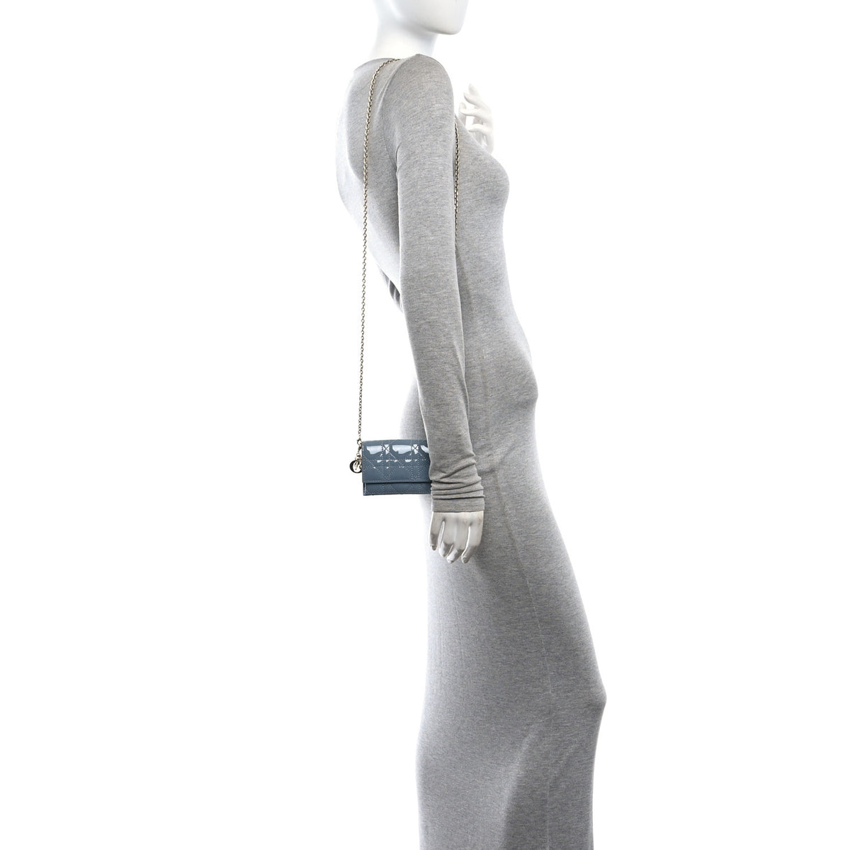 Christian Dior Patent Cannage Mini Waist Pouch on Chain Denim 2 of 10