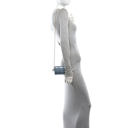 Christian Dior Patent Cannage Mini Waist Pouch on Chain Denim 2 of 10