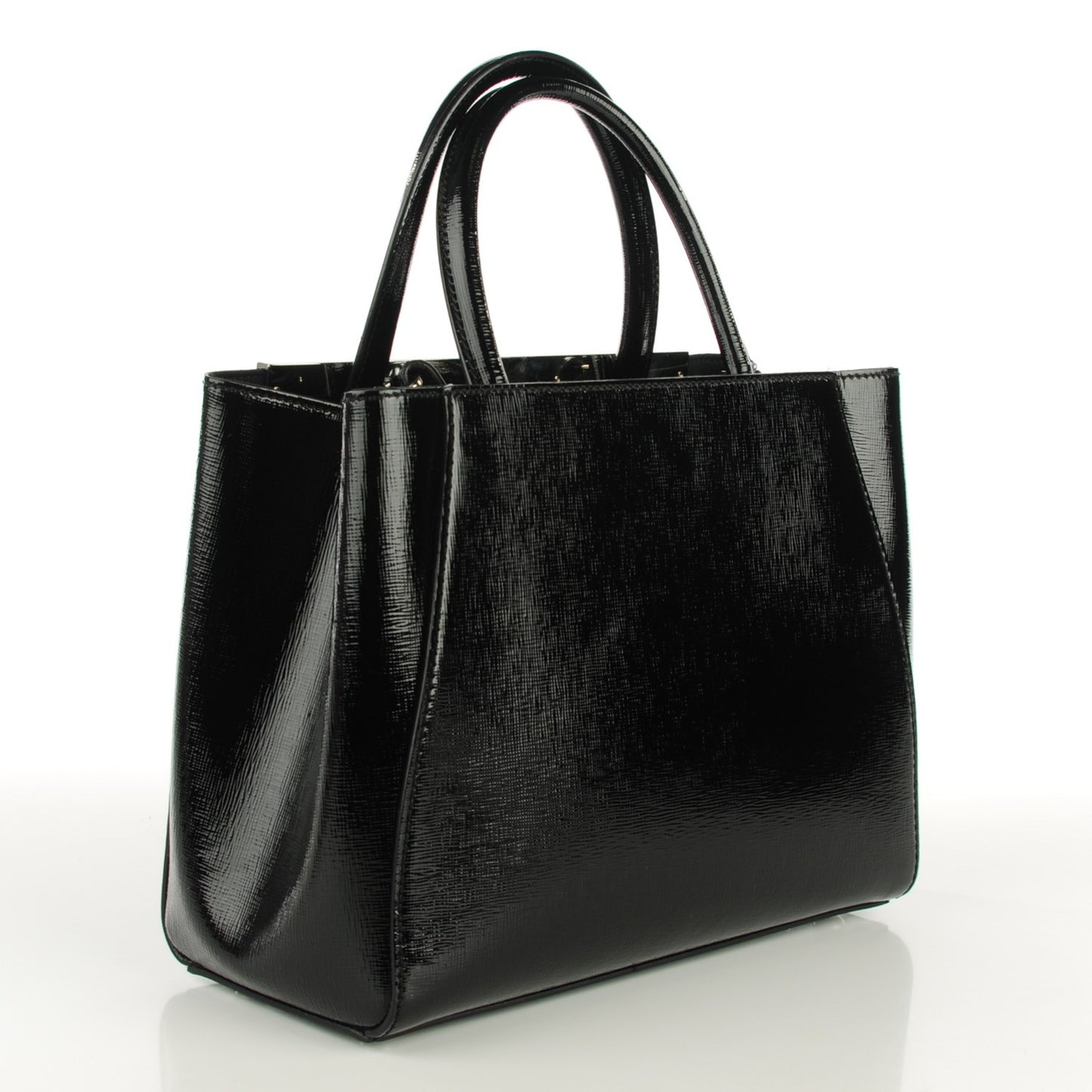 Patent Vitello Elite Petite 2Jours Tote Black