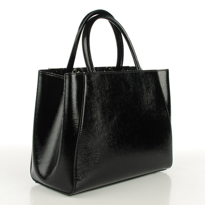 Fendi Patent Vitello Elite Petite 2Jours Tote Black 3 of 9