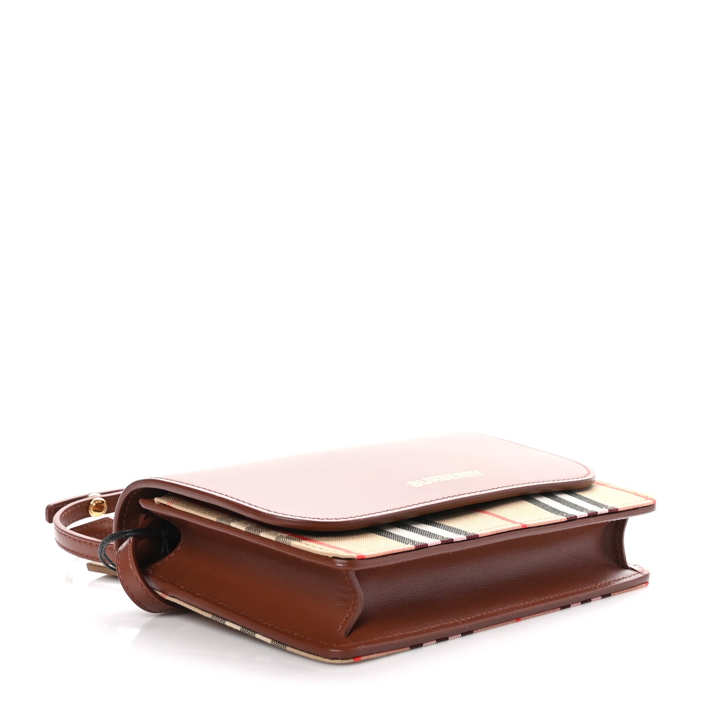 Calfskin House Check Hampshire Wallet On Chain Tan