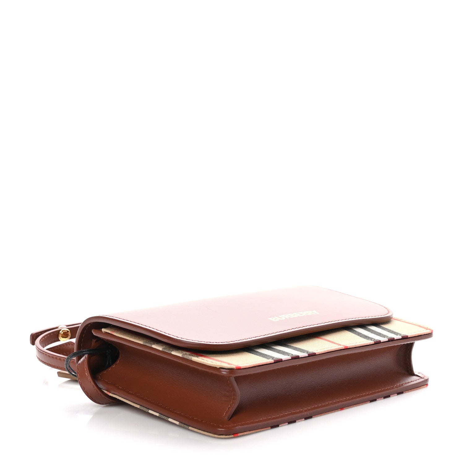 Burberry Calfskin House Check Hampshire Wallet On Chain Tan 4 of 8