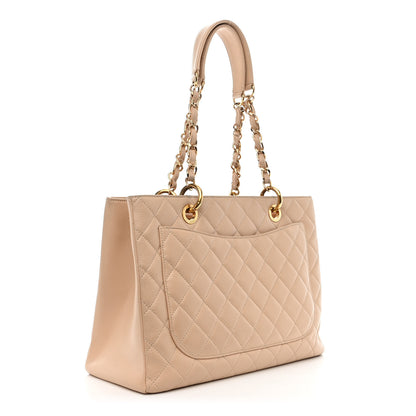 Chanel Caviar Quilted Grand Shopping Tote GST Beige Clair 3 of 13