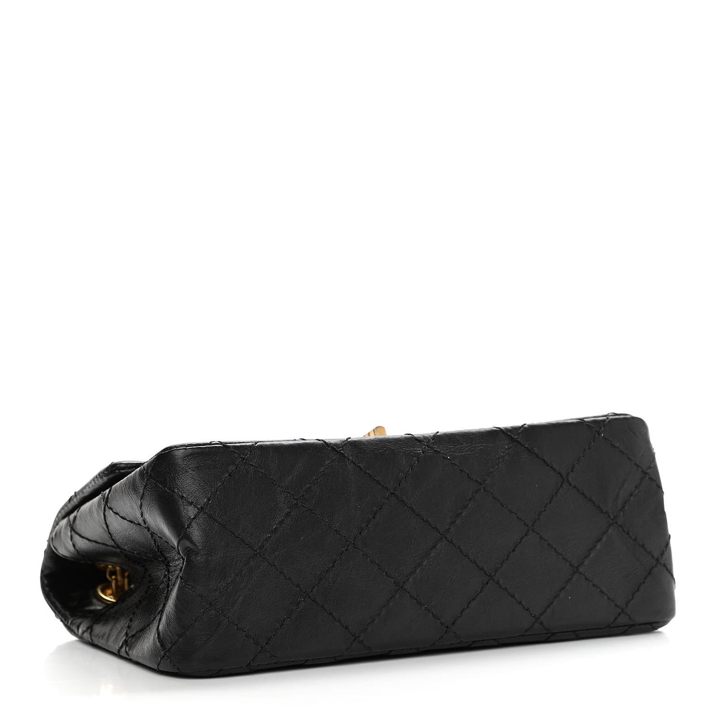 Aged Calfskin Quilted 2.55 Reissue Mini Flap Black
