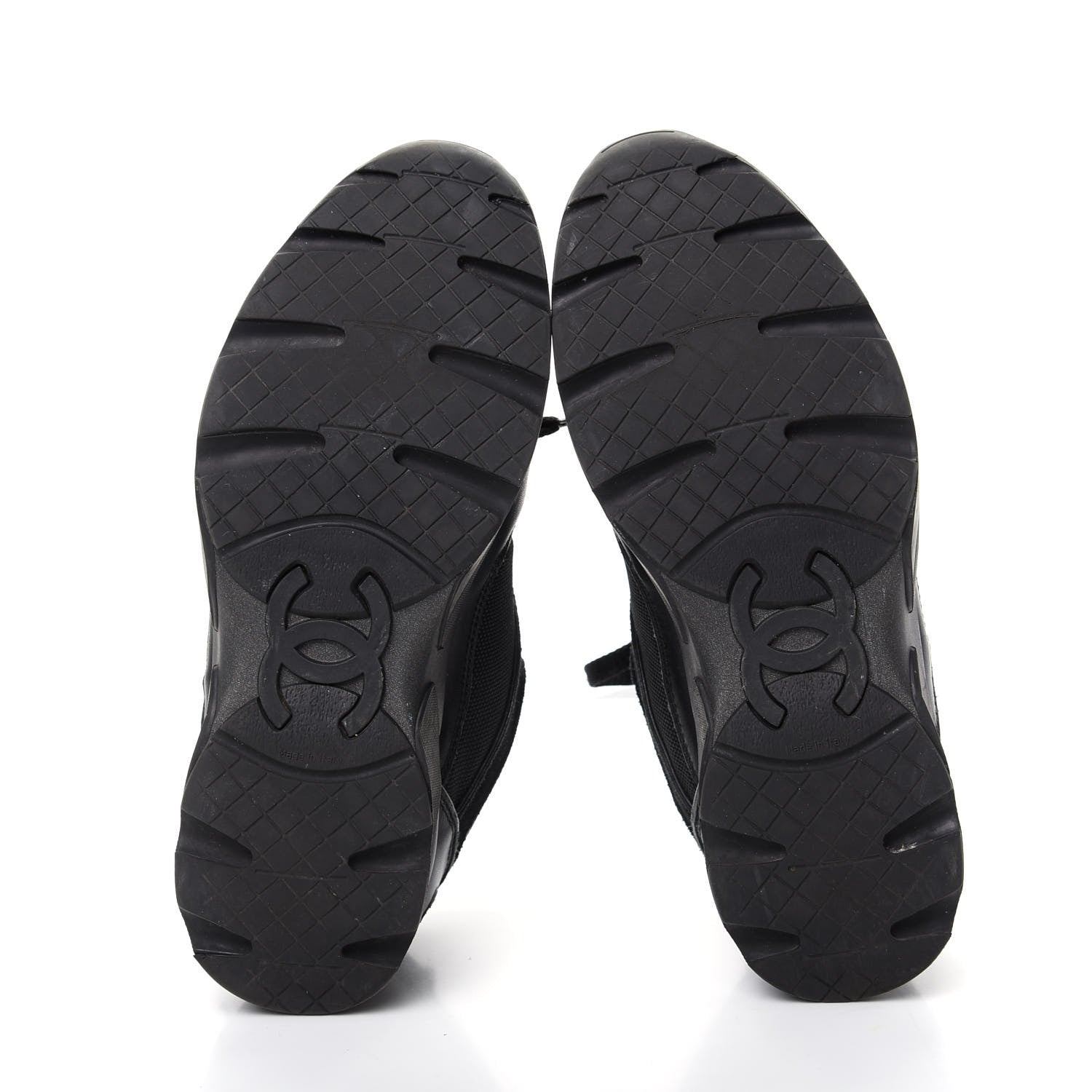 Chanel Toile Suede Calfskin CC Sneakers 35.5 Black 6 of 15