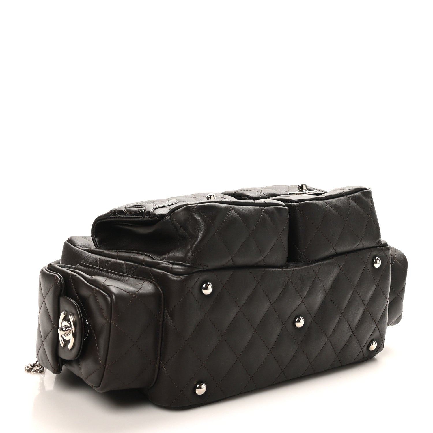 Chanel Calfskin Quilted Large Cambon Multipocket Reporter Brown 4 of 10