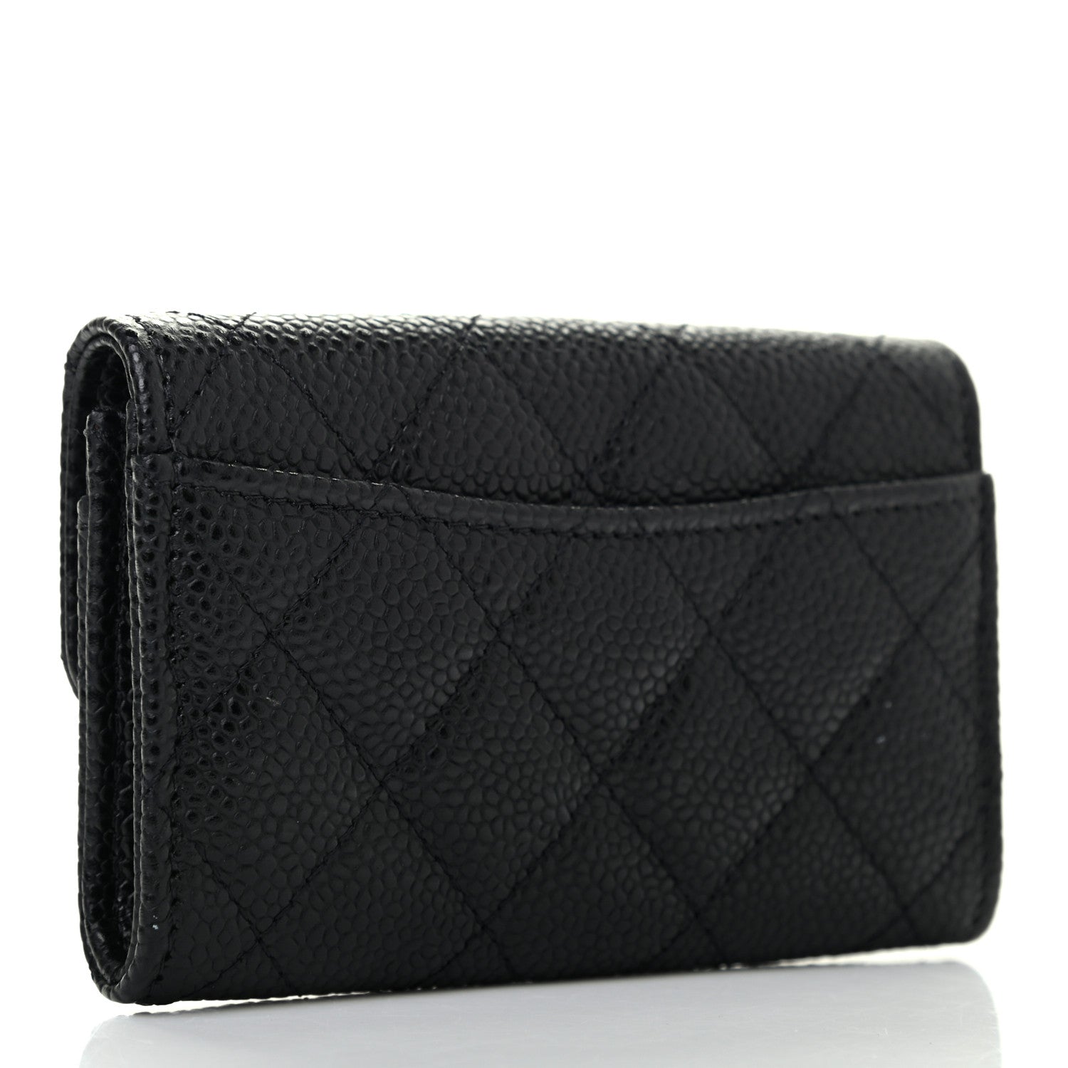 Chanel Caviar Quilted Flap Card Holder Wallet Black 3 of 8