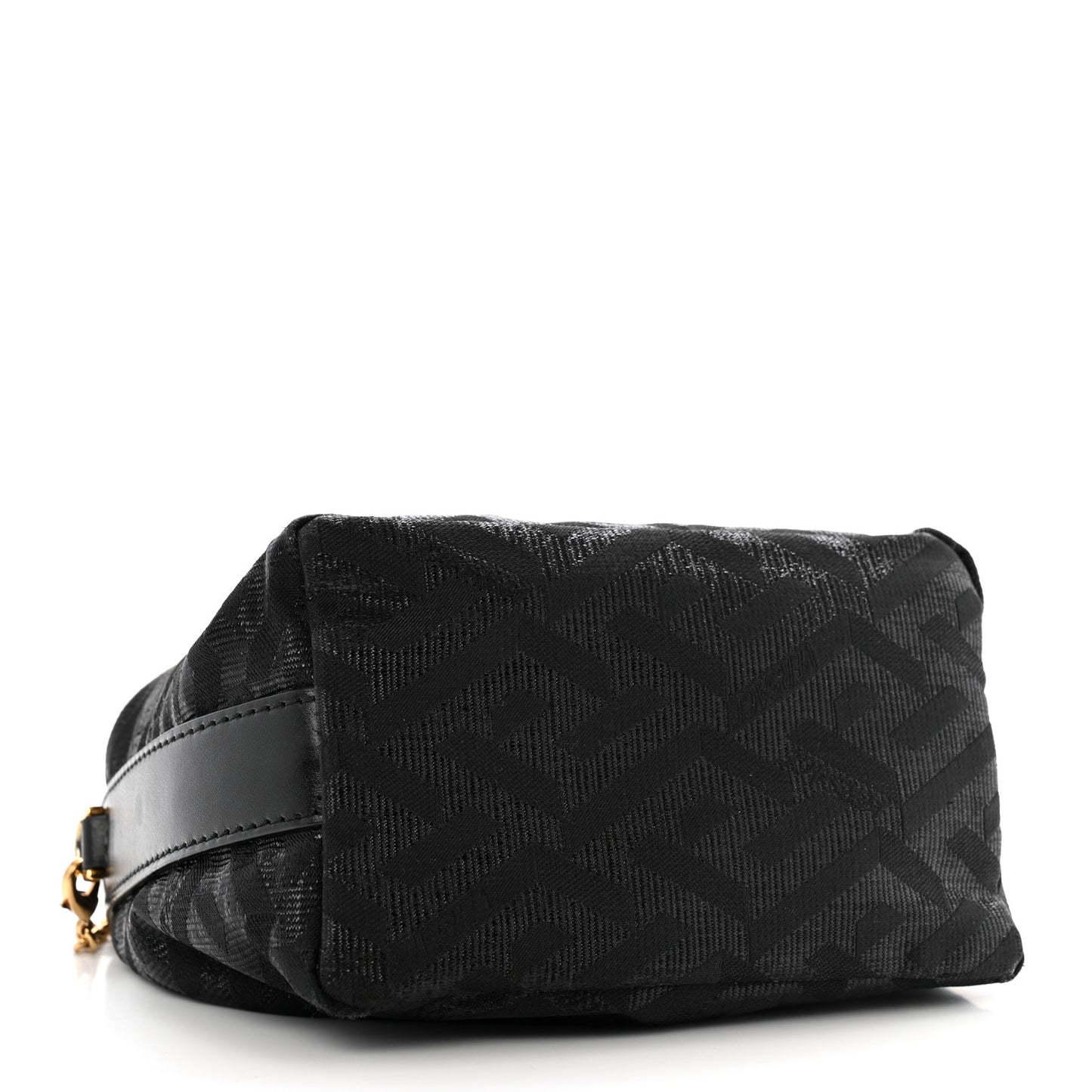 Metallic Canvas La Greca Signature Mini Bag Black