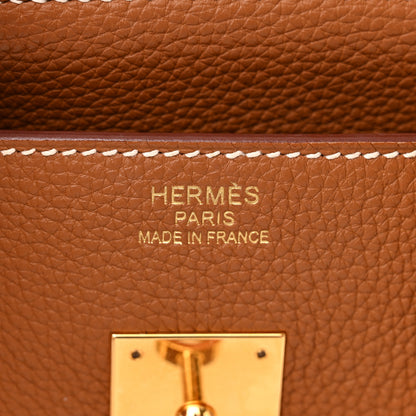 Hermes Togo Verso Birkin 35 Gold Geranium 7 of 14