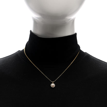 Tiffany 18K Yellow Gold Diamond Cultured Pearl 5.5-6mm Pendant Necklace 2 of 5