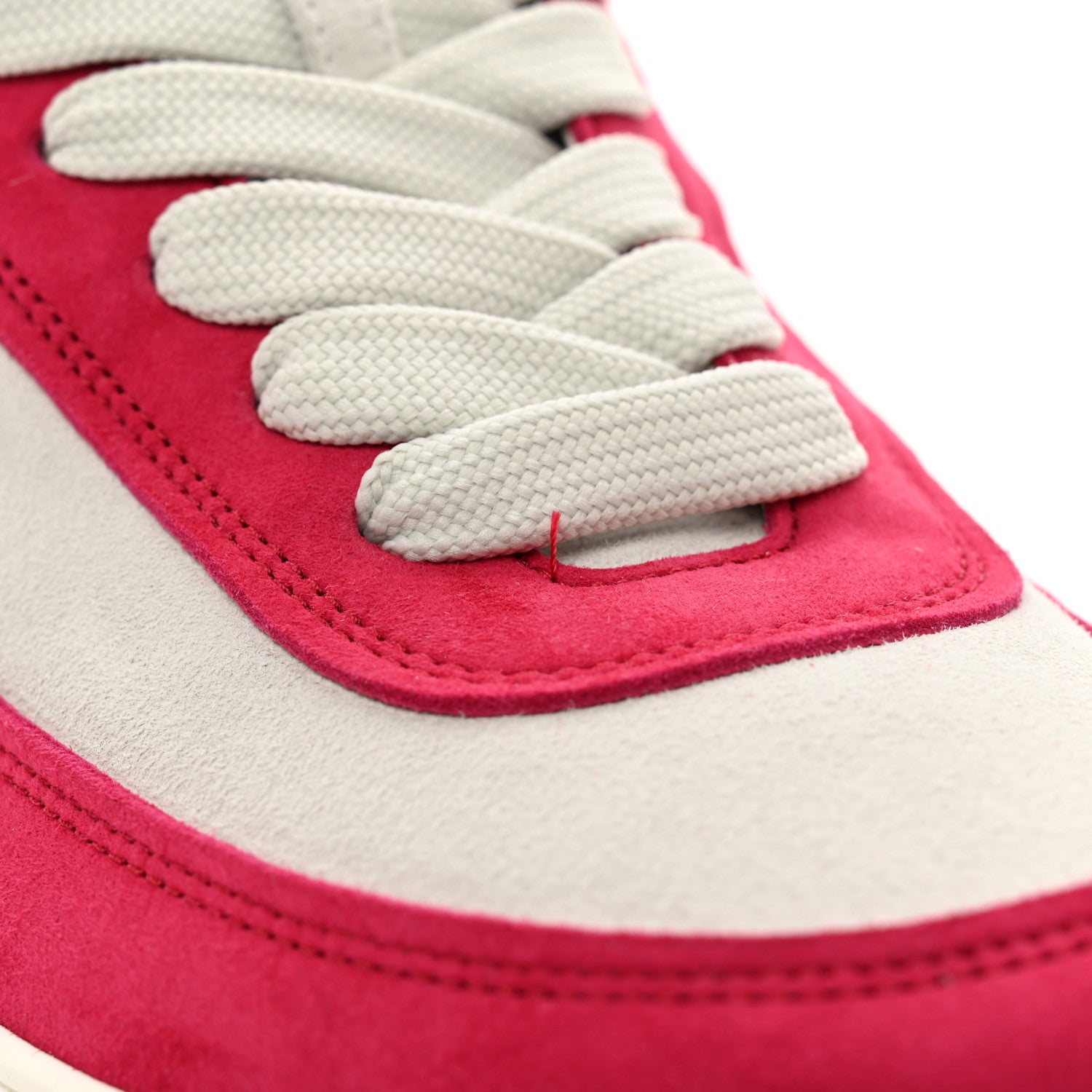 Chanel Suede Kidskin Womens CC Sneakers 40 White Fuchsia 9 of 10
